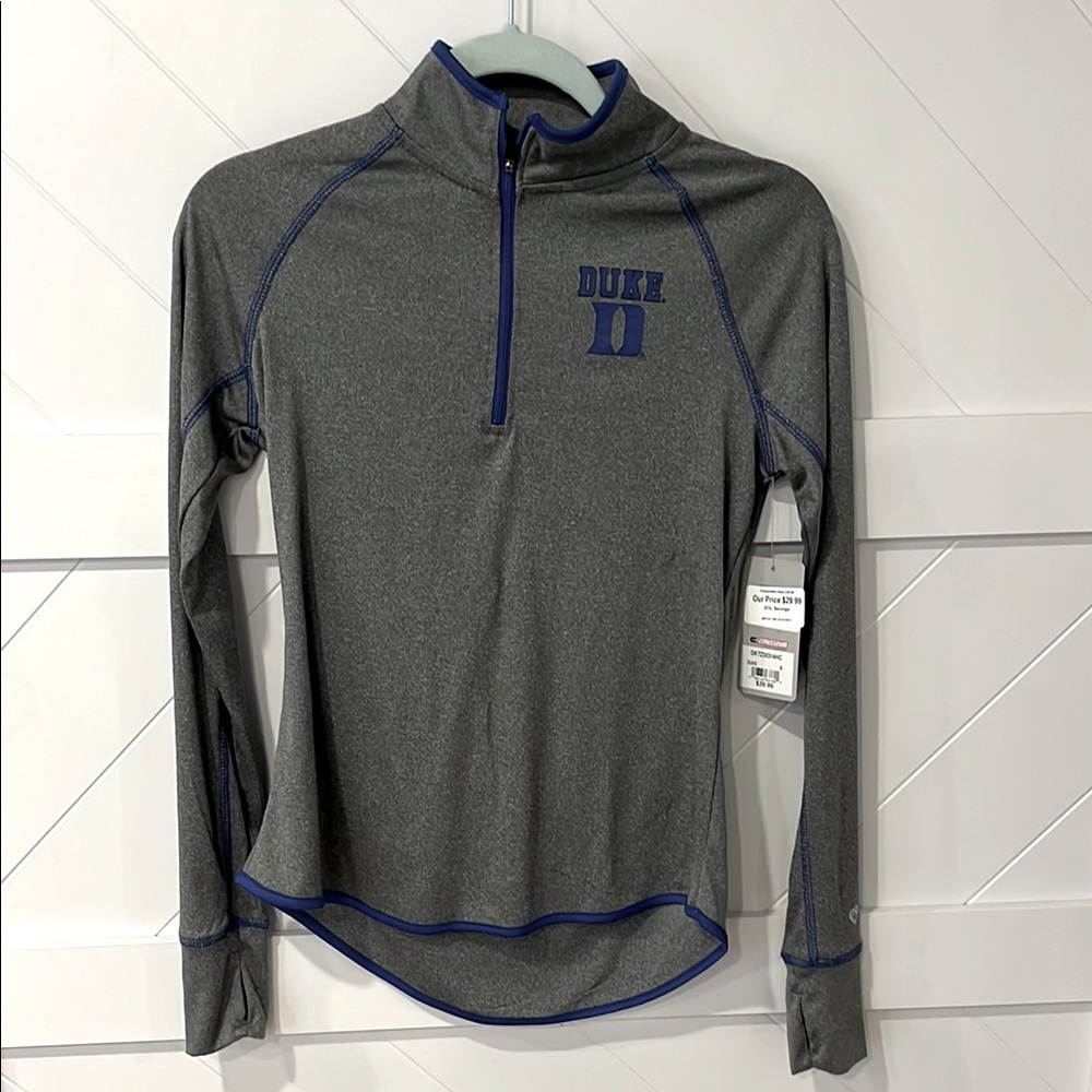 Duke Colosseum Gray and Blue Quarter-Zip Pullover
